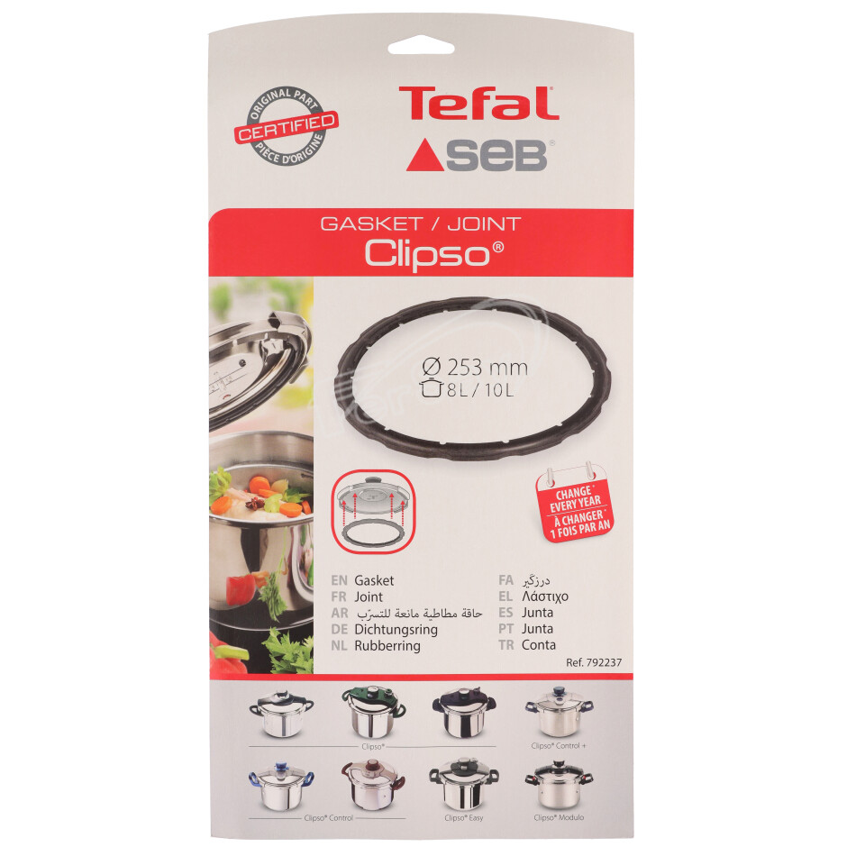 Junta olla presión Seb Clipso 8 10 litros - 44TF6008 - TEFAL