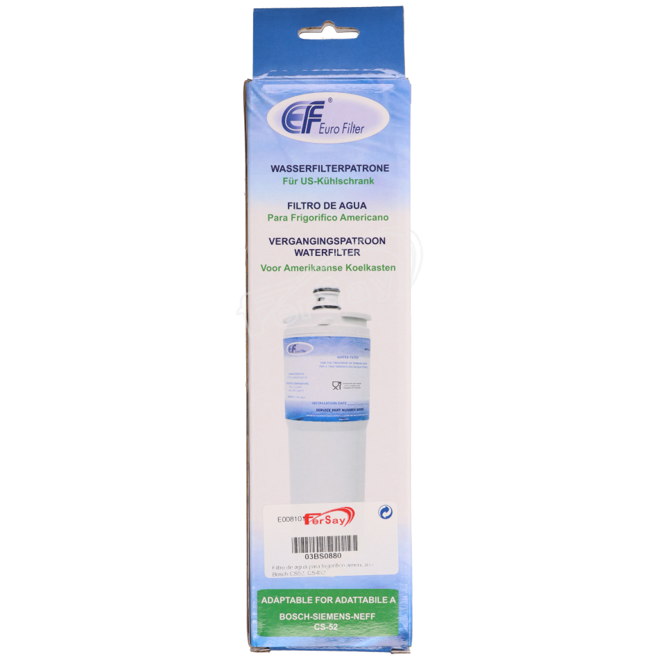 Filtro agua para frigorífico americano Bosch CS52 CS452. - 03BS0880 - BSH