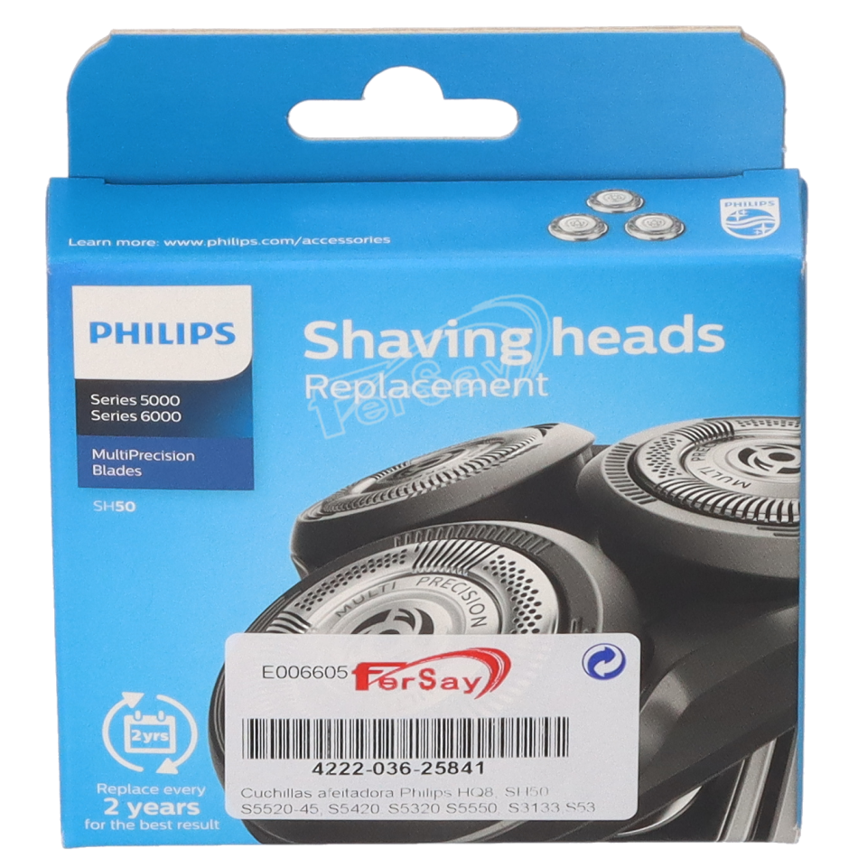 Cuchilla afeitadora Philips SH50, HQ8 - 422203625841 - PHILIPS