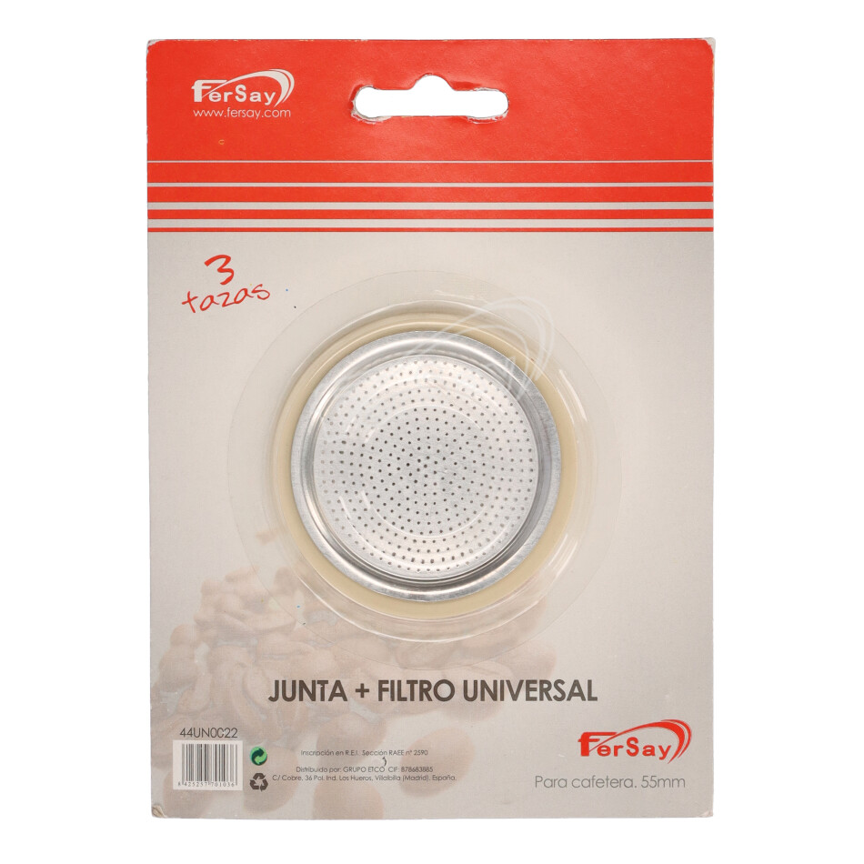 GOMA Y FILTRO UNIVERSAL PARA CAFETERA DE 3 TAZAS - 44UN0022 - UNIVERSAL