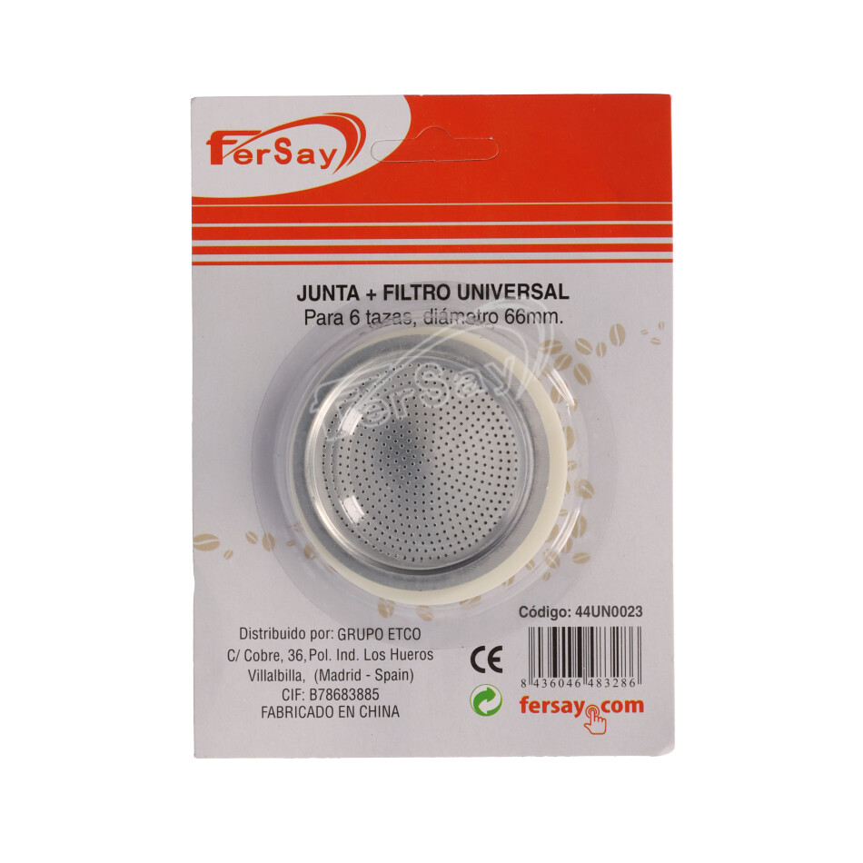 GOMA Y FILTRO UNIVERSAL PARA CAFETERA 6 TAZAS - 44UN0023 - UNIVERSAL