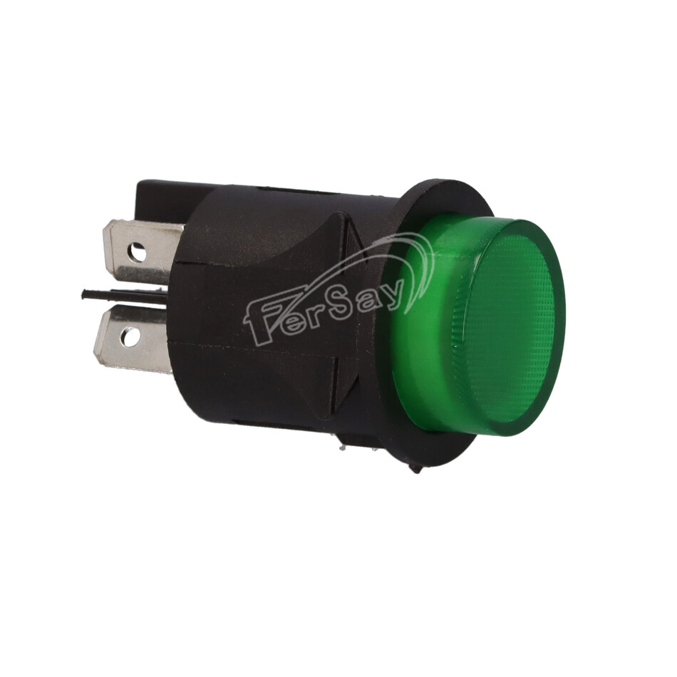 Interruptor luminoso bipolar verde. - 49HF075 - FERSAY