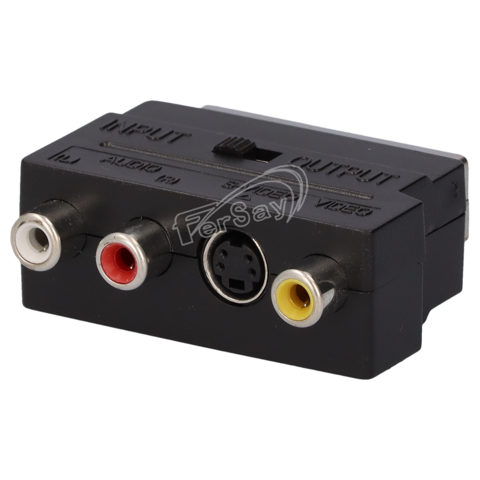 Adaptador euroconector a 3 RCA y Hosiden con interruptor. - EV49SV - TRANSMEDIA