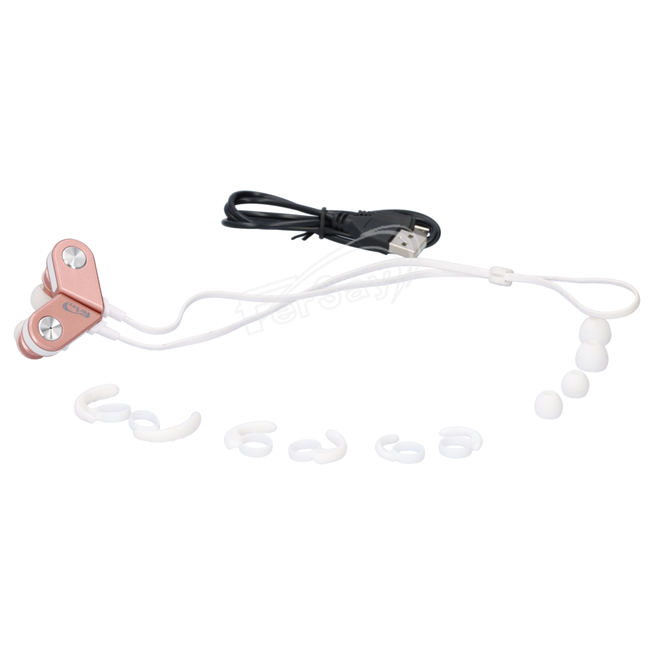 Auricular Bluetooth con microfono rosa metal - EFAURICULAR25RS - FERSAY - Cenital 1