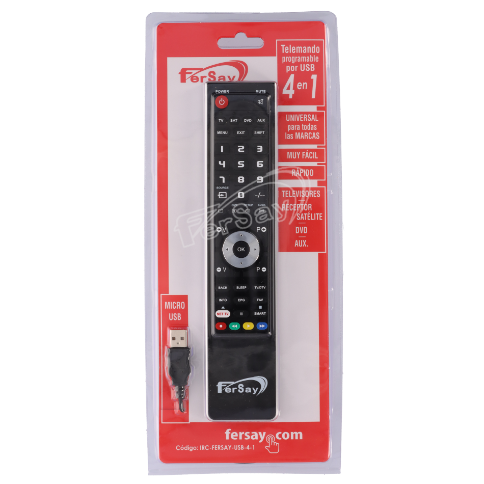 Mando a distancia programable 4 en 1 Fersay - IRCFERSAYUSB41 - FERSAY