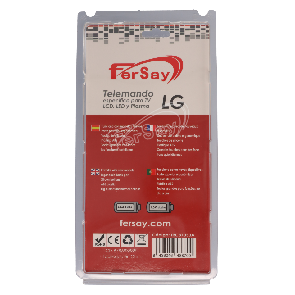 Mando a distancia TV adaptable LG - IRC87053A - FERSAY - Cenital 1